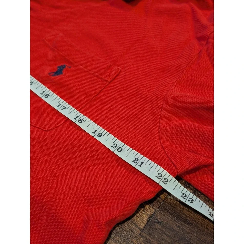Polo Ralph Lauren Polo Shirt Mens‎ Large Red Classic Fit Pocket Pony Logo Cotton